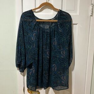 Blue Peasant Blouse.